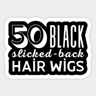 50 Black Slicked Back Hair Wigs Sticker